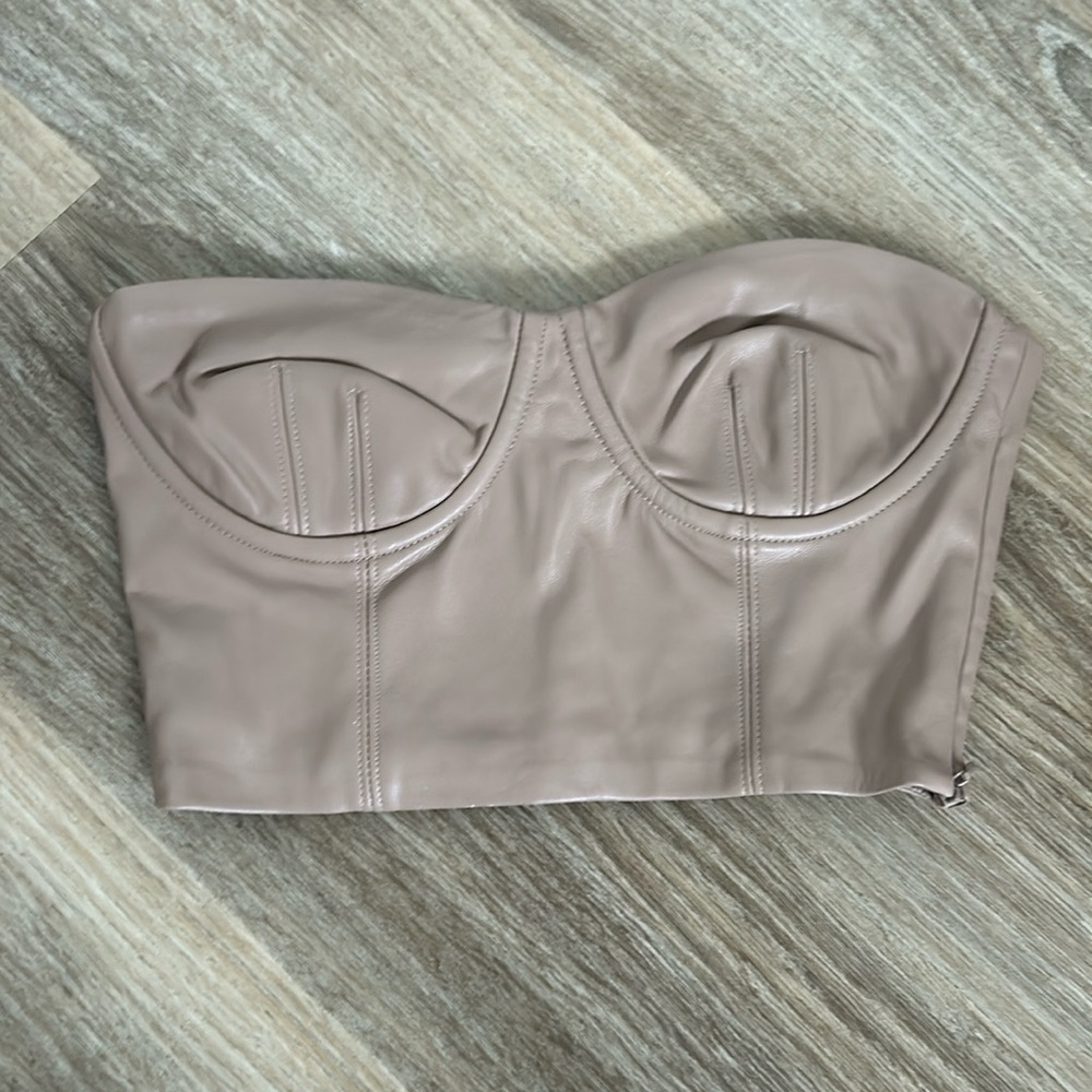 Zara faux leather corset top